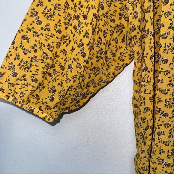 Mason & Belle Yellow Floral Embroidered Boho Blouse - Picture 7 of 7